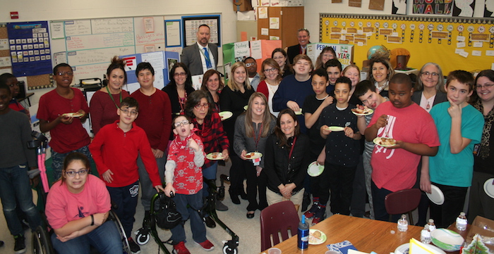 Middle school students at Union Vale Middle School celebrate holidays in class with guests
