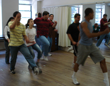 Students trying out Broadway dance moves