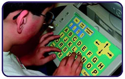 Student at keyboard