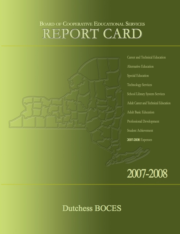 Report Cover: Dutchess BOCES Report Card for 2007 - 2008