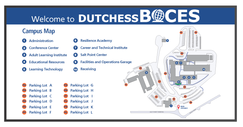 Dutchess BOCES 5 BOCES Road campus map and parking