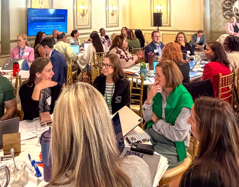 Educators from Dutchess, Rockland, Ulster, Orange, and Sullivan counties discuss assessment strategies under NY Inspires at a conference held at Villa Borghese in Wappingers. 