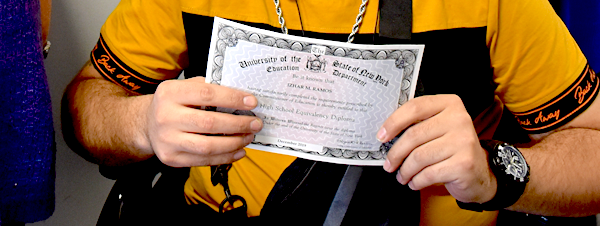 [PIC] Izhar Ramos' Hands Holding His High School Equivalency Diploma