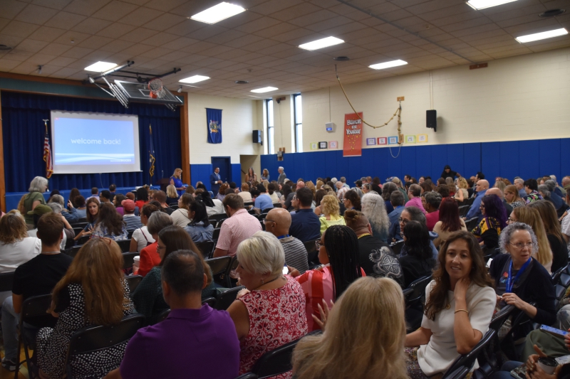 Dutchess BOCES staff fill Salt Point Center's gym for the 2026 Convocation.