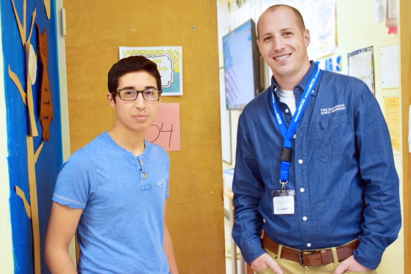 Louis Pozo and U.S. History teacher Bryan Samanich