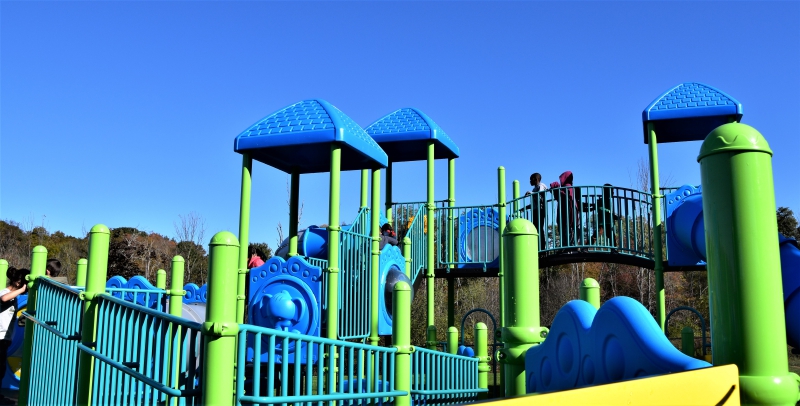 Students enjoy the new playground equipment