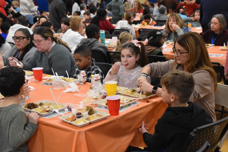 SPC students and staff enjoy a traditional Thanksgiving feast before the break.