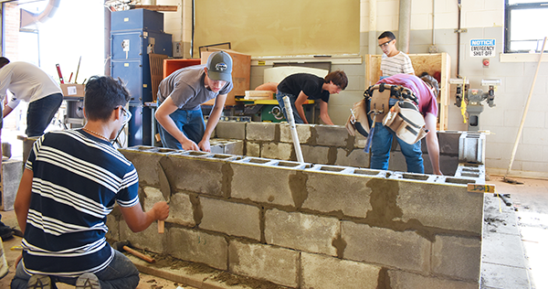 [PIC] CTI Construction Trades Students Build A Foundation For A Model Home