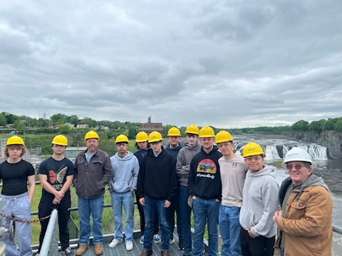 Students from CTI's Trade Electric program at Cohoes Falls