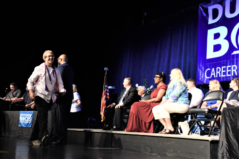 HVAC student Paolini Piazzi is called to receive his certificate.