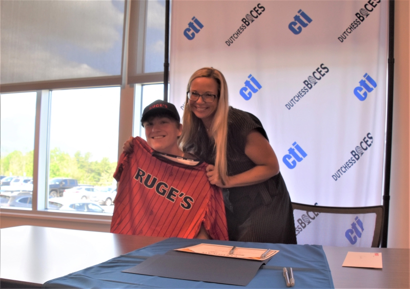 Landon Quijada from Pine Plains will complete the Automotive Technology program and signed with Ruge's Chevrolet.