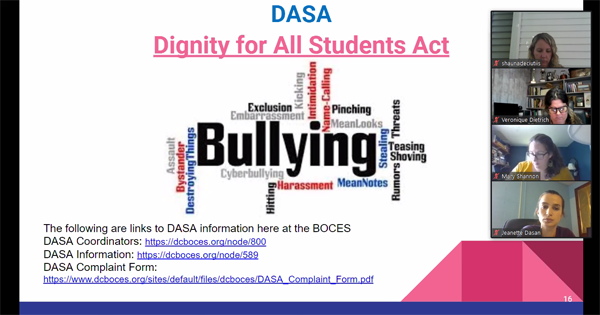 [PIC] View Of A Slide From Employee Orientation Detailing The Dignity For All Students Act