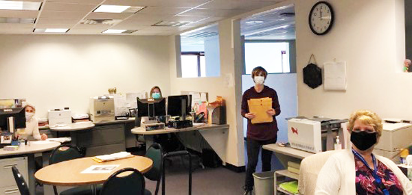 {PIC] Dutchess BOCES Payroll Staff In The Office Wearing Masks And Distancing