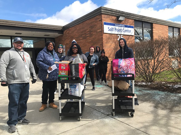 [PIC] Dutchess BOCES staff leave Salt Point Center with food for families of students in various programs.