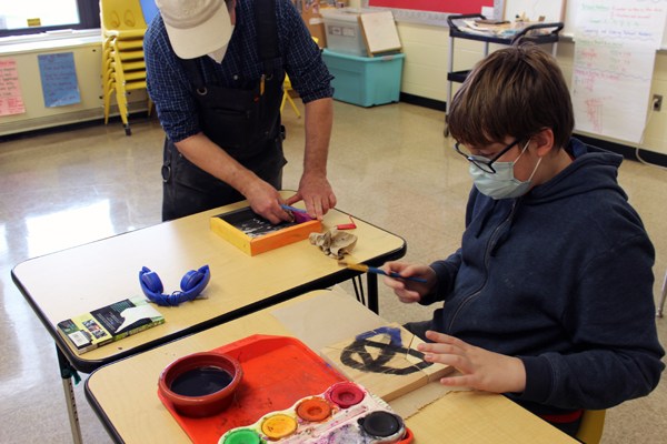 [PIC] Salt Point Center Student Works Constructs A Wooden Feature Profile Test Puzzle