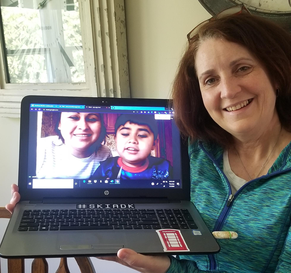 {PIC} Occupational Therapist Kerry McMahon-O’Gorman Shows Her Computer Screen During An OT Session