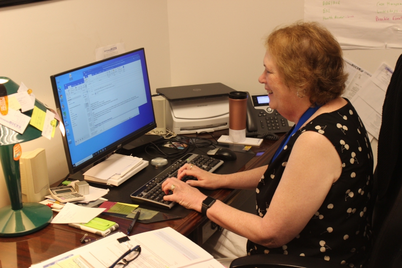 ALI Administrator Elizabeth Hayter works in her new office at the Dutchess BOCES Administration building